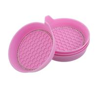 PACKOVE 4pcs Pink Silicone Car Coasters with Rhinestone Decoration, Anti-slip Washable Cup Holder Inserts for Vehicle Drink Mats, Automotive Interior Accessories