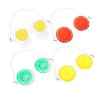 PACKOVE 4Pcs PVC Gel Fruit Eye Masks Portable Cold Hot Compress Eye Pads for Household Use Puffiness Dark Circles