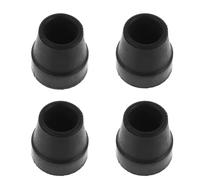 PACKOVE 4pcs Quad Rubber Tips for Walking Sticks and Crutches, Lightweight and Steady Hold Replacement Cane Feet, Suitable for Gravel and Wood Floors, Black Rubber End Caps