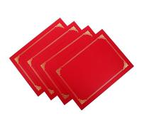 PACKOVE 4pcs Red A4 Certificate Covers Folder Set, Paper Award Holder with Gold Foil Frame, Document Protector Presentation Folder for Diploma and Certificate Display