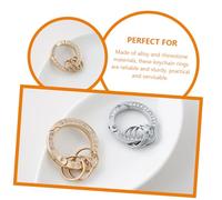 PACKOVE 4pcs Rhinestone Car Key Rings Keychains with Decorative Bling Sparkling Design for Women and Men Key Holder Accessories for Car and Purse Charm Gold and Silver