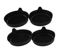 PACKOVE 4pcs Silicone Car Cup Holder Coasters with Rhinestones, Universal Non-slip Vehicle Drink Mat, Heat Insulation Cup Insert Pads for Automotive Interior Black