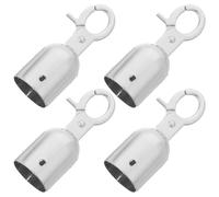PACKOVE 4pcs Small Silver Rope End Stopper Cord End Cap with Hook for Crowd Control Rope Barriers Guardrail Cord Lock Caps Suitable for Queue Divider and Safety Barriers