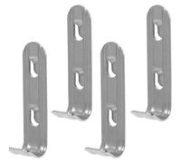 PACKOVE 4pcs Stainless Steel Freezer Clamp Hooks Curved Cooler Shelf Brace Hooks with Polished Surface Not Easy to Deform Silver Refrigerator Rack Support for Home Freezer