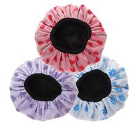 PACKOVE 4pcs Waterproof Shower Caps for Women with Microfiber Hair Drying Liner, Reusable Bath Hair Covers for Travel and Home Use, Breathable Triple-layer Bath Bonnets