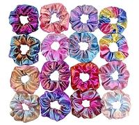 PACKOVE 5 Pcs Rainbow Gradient Hair Scrunchies for Women Shiny Elastic Ponytail Holders Soft Hair Bands Random Colors Random Color