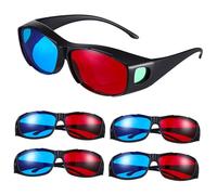 PACKOVE 5 Pcs Red Blue Anaglyph Glasses Plastic Movie Viewing Glasses for Tv Home Cinema Group Use Clear Depth Effect