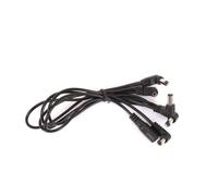 PACKOVE 5 Way Power Cable Daisy Chain with Spring-loaded Male Jacks for Guitar and Bass Effect Pedals, Black Glue Stock Cable Suitable for Pedal Board Power Supply