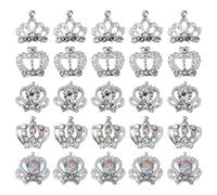 PACKOVE 50pcs 3d Alloy Nail Rhinestones Crown Shape Silver Nail Charms for DIY and Craft Easy to Use and Apply Stylish Manicure Gems for Beginners and Girlfriends