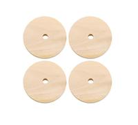 PACKOVE 50pcs 40mm Solid Wood Round Pieces 5mm Thickness and Hole, Not Easy to Deform Wooden Discs for Home Decoration and Ornament Crafting