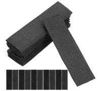 PACKOVE 50pcs Black Nylon Sticky Fastener Replacement Strips with Super Strong Backing for Shoes and Hats, Self-Adhesive Double Sided Tape Suitable for Organisation and Home Decor