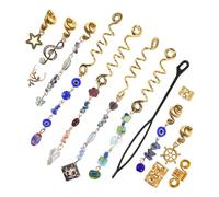 PACKOVE 50pcs Boho Charm Cat's Eye Clip Dreadlock Accessory Hair Rings Coils Jewelry Women