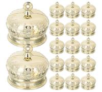 PACKOVE 50pcs Craft DIY Ball Caps Plastic Golden Not Easy to Break Not Easy to Deform Caps for Hanging Ornament DIY Handcraft Hanging Ornament Decorations