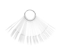PACKOVE 50PCS Fan Shaped Nail Display Card Transparent Practice Tips Palette for Nail Art Gel Polish Color Chart Smooth for Beginners