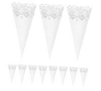 PACKOVE 50Pcs Heart Shaped Cones White Hollow Design for Weddings Parties Celebrations for Petals Treats Guest Interaction