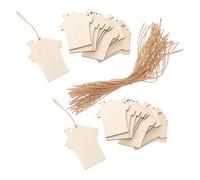 PACKOVE 50pcs Unfinished Wood House Ornaments Wooden Sheets for Crafts Beige DIY Creativity Long Term Display Birthday Party Collectible Decor