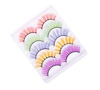 PACKOVE 5pairs Colorful Messy Faux Eyelashes Soft Natural Look Eyelash Extensions for Comfortable All-day Wear for Night Make-up Applications