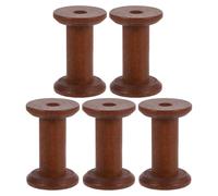 PACKOVE 5pcs Antique Wooden Thread Bobbins for Efficient Thread Storage and Eliminating Tangled Messes, Brown Craft Bobbins Made of Wood, for Sewing and Crafting Projects