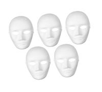 PACKOVE 5pcs Blank White DIY Masks for Paintable Craft Masks for Creative Projects for Parties and Cosplay Accessories for Artistic Expression and Group Activities