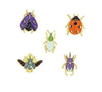 PACKOVE 5pcs Cartoon Animal Alloy Brooches Electroplated Pins for Clothes Sweaters Bags Caps Multi Theme Cute Insect Butterfly Decorations