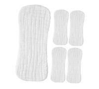 PACKOVE 5pcs Cotton Diaper Liners Breathable Soft Reusable Cloth Diapers for Newborn Babies 0-3 Months Small Size 35x15cm White Baby Registry Essential