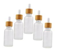 PACKOVE 5pcs Essential Oil Bottles Small Dropper Bottles Bamboo Wood for Travel and Home Use