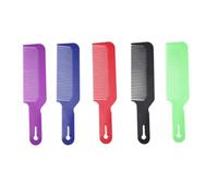 PACKOVE 5Pcs Hand Held Men Comb Mixed Colors Round Tooth Plastic Hair Styling Combs for Salon Barber Use Smooth Detangling with Scalp Protection Portable Hairdressing Tools with Hanging