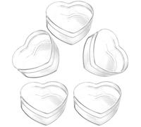 PACKOVE 5pcs Heart Shaped Acrylic Candy Boxes for Holding Chocolate and Small Presents, Treat Boxes for Parties and Dessert Shops
