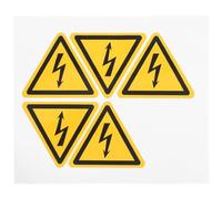 PACKOVE 5pcs High Voltage Warning Signs Electric Shock Caution Stickers 40mm Triangle Self-adhesive Labels for Industrial Safety and Electrical Hazard Warning