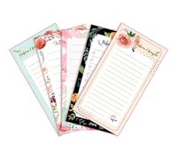 PACKOVE 5pcs Magnetic Notepads for Fridge, Floral Grocery List Pads with Full Magnet Back, Convenient Magnetic Memo Pads for Refrigerator Notes and Meal Planning Random Style