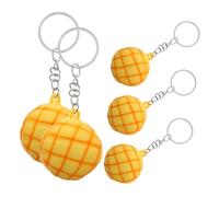 PACKOVE 5pcs Mini Simulated Pineapple Bread Keychain Set Cute PU Foam Fruit Bag Pendants Zinc Alloy Key Holders Multipurpose Accessories for Keys Bags Party Favors