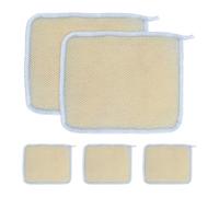 PACKOVE 5pcs Nylon Exfoliating Bath Towels Face Washing Cloths Dual-layer Foam Shower Scrub Towels for Sensitive Skin Light Blue