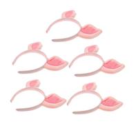 PACKOVE 5pcs Pink Pig Ears Headband Soft Plush Animal Hair Hoop for Skincare Washing Face Cosplay Accessory for Parties and Photo Shoots