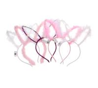 PACKOVE 5pcs Plush Rabbit Ear Headbands Light up Party Accessory Cosplay Hairbands Eye-catching Hair Hoops for Bars and Dances Random Color