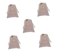 PACKOVE 5pcs Portable Drawstring Hair Dryer Bag Reusable Fabric Storage Pouch for Travel and Home Durable Wear Resistant Velvet Material with Embroidered Soft Grey Design