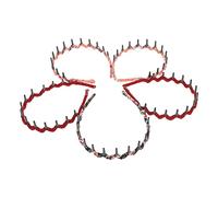 PACKOVE 5pcs Wavy Leopard Teeth Comb Headbands Unisex Hair Hoop Accessories Plastic Shark Tooth Hair Bands for Women and Men Random Styles