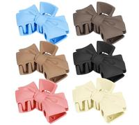 PACKOVE 6 Pcs Bow Hair Pins Plastic Bow-shaped Hair Claw Clips for Women with Strong Grip Easy to Use Fashionable Skincare Clips Suitable for Casual and Formal Occasions