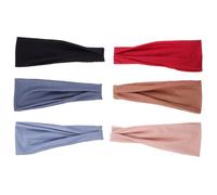 PACKOVE 6 Pcs Non Slip Sweat Absorbing Headbands for Women Breathable Yoga Workout Bands Comfortable Athletic Hairbands in Black Khaki Light Grey for Gym Running and Outdoor Sports