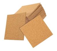 PACKOVE 60pcs 4-inch Square Self-Adhesive Cork Sheets, Backing Coasters for DIY Crafts and Home Decoration, 100x100x2mm Cork Pads for Writing and Cutting Projects