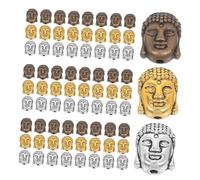 PACKOVE 60pcs Buddha's Head Bead Keychain Beads Jewelry Red Bracelet Making Supplies Spacer Charm Pendant Alloy