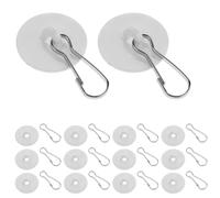 PACKOVE 60pcs No Drill Ceiling Hooks Self Adhesive Strong Stickiness and High Load Capacity Plastic and Iron Hanging Hooks for Hanging Flags and Decorations