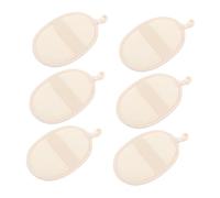 PACKOVE 6pcs Beige Exfoliating Washcloths Synthetic Body Washing Scrubbers with Hanging Holes, Deep Cleansing Bath Tools that Remove Excess Fat from Pores and Promote for Home