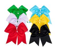 PACKOVE 6pcs Big Bow Head Rope Cheer Tail Stretchy Hair Ties Green Bow Holder for Hair Bows Thick Elastic Bobby Styling Woman Headbands Bow Hair Ties Scrunchies for Ribbon