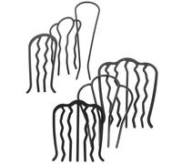 PACKOVE 6pcs Black Iron Hair Side Combs for Women, Lightweight and Gentle on Scalp, for Hair Styling and Variety of Hairstyles, Portable Bun and Crown Shapers
