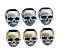 PACKOVE 6pcs Brass Skull Beads for Bracelet Making, Loose Gothic Skull Charms for DIY Jewelry Crafting, Halloween Goth Beads Suitable for Bracelets and Accessories