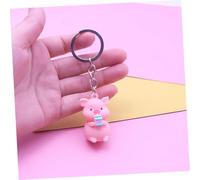 PACKOVE 6pcs Cartoon Raincoat Pig Doll Keychain Cute Bag Key Ring Accessories for Adults Fun Novelty Design Decorative Purse Backpack Charm