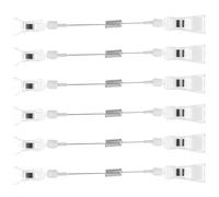 PACKOVE 6pcs Double-Sided Swivel Price Sign Holders Plastic Clamp Rack for Supermarket Shelf Poster Display, Large Size Merchandise Sign Clips for Retail