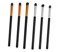 PACKOVE 6Pcs Eyeshadow Brush Set Professional Horse Hair Blending Brushes with Plastic Handles for Eye Makeup Includes Curved Angled and for Application