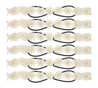 PACKOVE 6pcs Flower Headband Daisy Design Elastic Hair Band for Women Bohemian Style for Hippie Party Costume Bridesmaid Hair Accessories