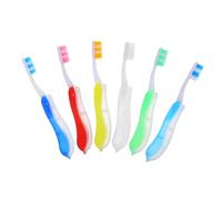 PACKOVE 6Pcs Folding Travel Toothbrushes Portable Ergonomic Design for Camping Daily Use Compact Travel Teeth Brush for Convenient Hygiene The Go